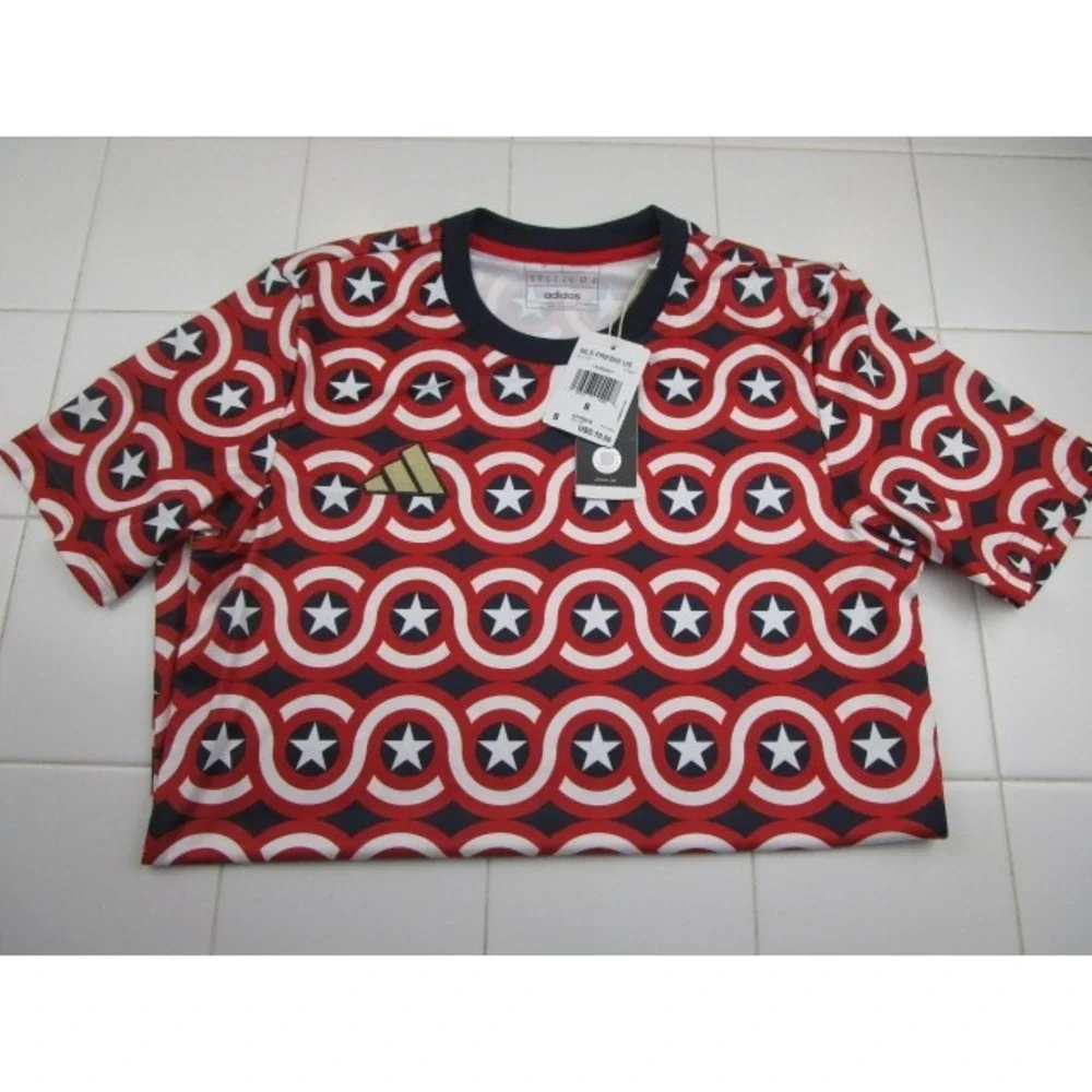 Adidas MLS Marvel Captain America Soccer Futbol Jersey Men's Small Pre-Match